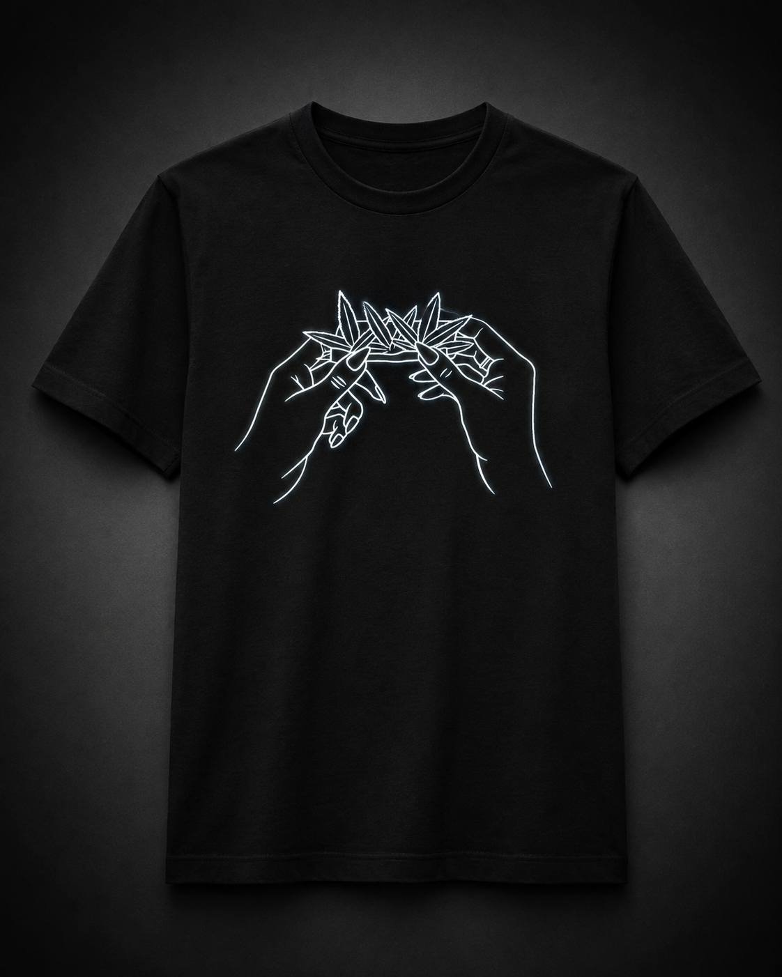 Czarna koszulka Tees FCTRY z odblaskowym nadrukiem Reflective Hands